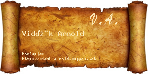 Vidák Arnold névjegykártya