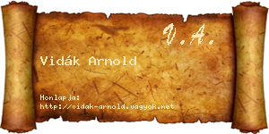 Vidák Arnold névjegykártya