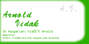 arnold vidak business card